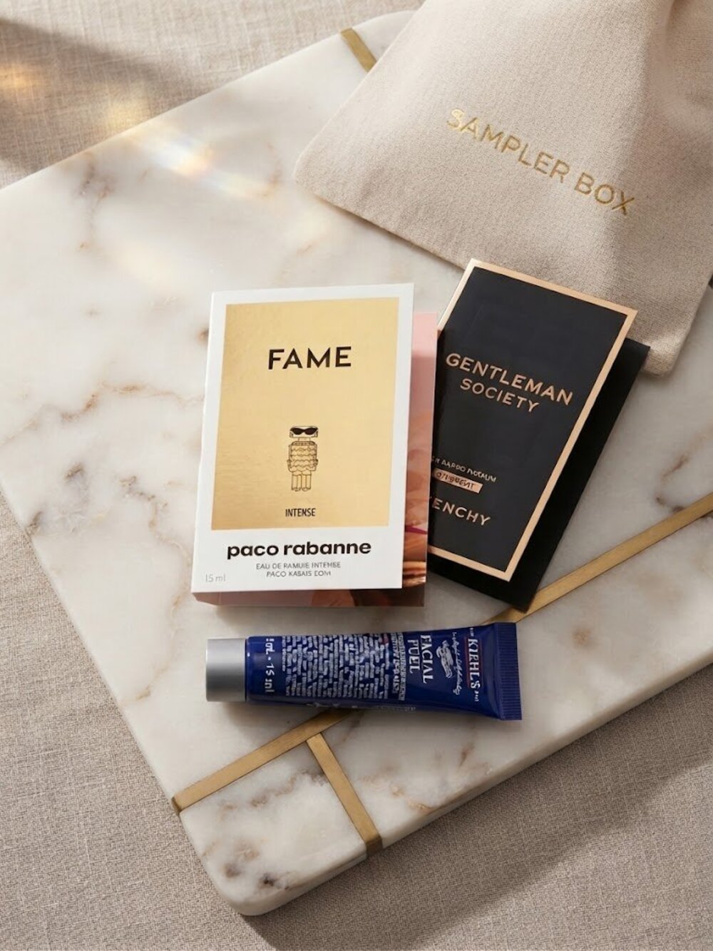 Curated Luxury Fragrance & Skincare Sample Bundle (Paco Rabanne, Givenchy, Kiehl